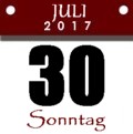 Sonntag, 30. July 2017