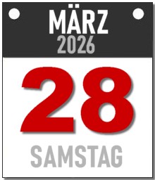 Samstag, 29. M�rz 2026