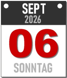 Sonntag, 6. September 2026