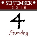 Sunday, September 4th, 2016
