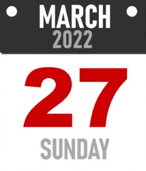 Sunday, March 27, 2022