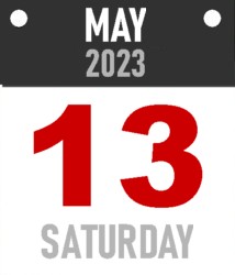 Saturday, May 13, 2023