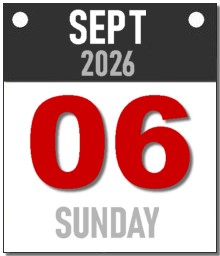 Sunday, September 6th, 2026