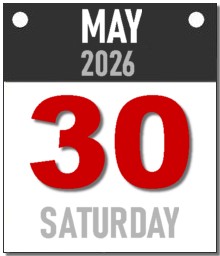 Saturday, May 30, 2026
