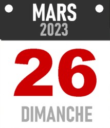 Dimanche, 26 mars 2023