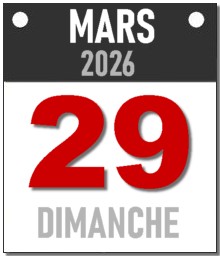Dimanche, 29 mars 2026