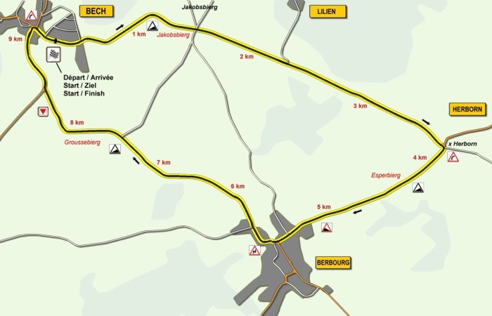 The course of the 93rd Grand-prix François Faber in Bech