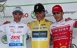 Le podium final du Tour de Luxembourg 2011: Geniez, Gerdemann, Gallopin