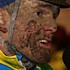 Das Gesicht von Bart Aernouts (11.) zeigt die Spuren eines schweren Rennens.