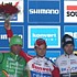 Le podium: Nys (deuxième), Pauwels (vainqueur), Albert (troisième)