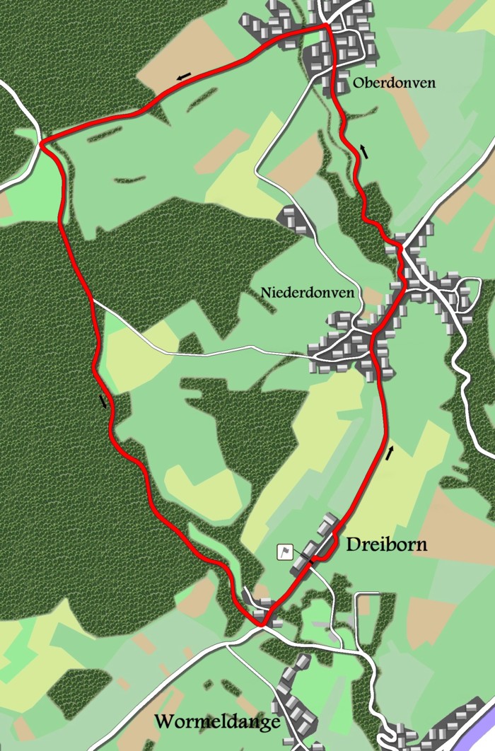 Strecke der 29. Weltmeisterschaften fr Bcker, Konditoren und Konfiseure in Dreiborn (Wormeldange)